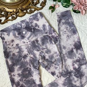 Purple Lavender Tie Dye Lululemon Criss Cross Waistband Leggings
